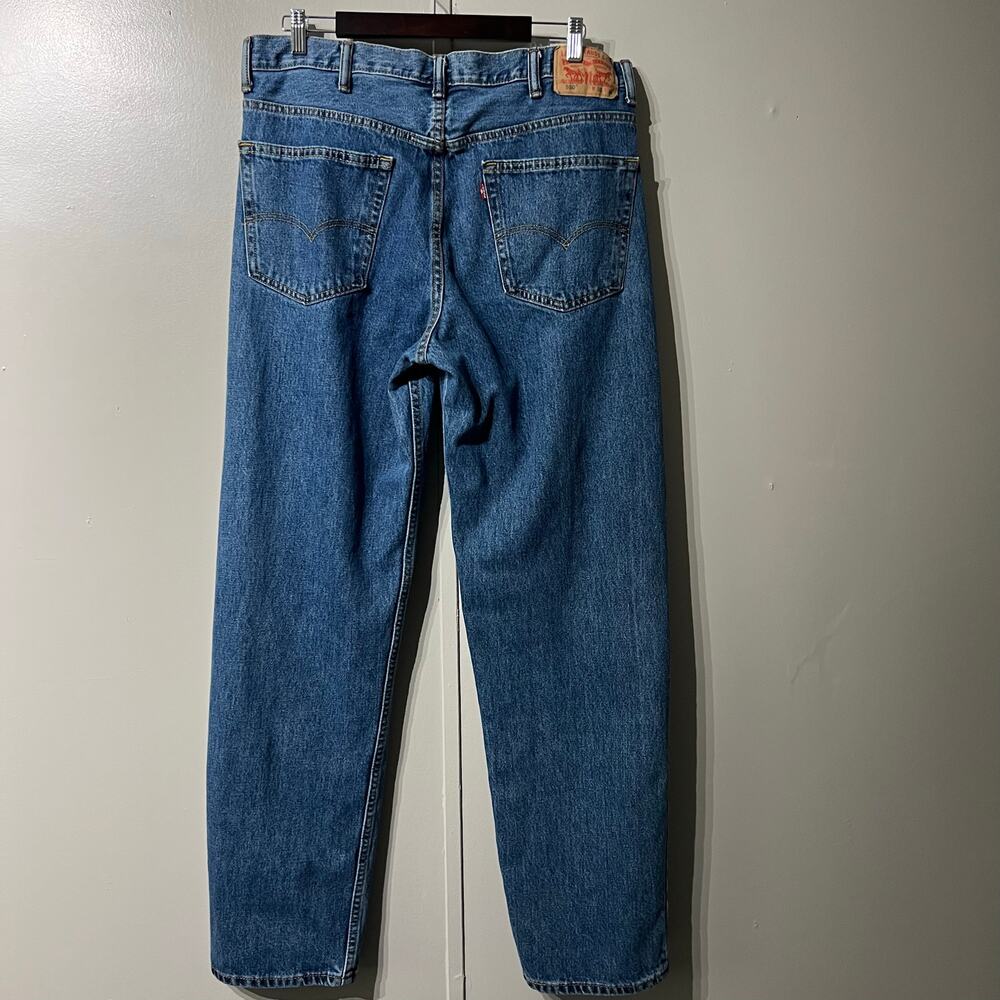 Levi's 550 Relaxed Straight Leg Work Wear Blue Denim Jeans | Men's Size 38X34 - Picture 2 of 9